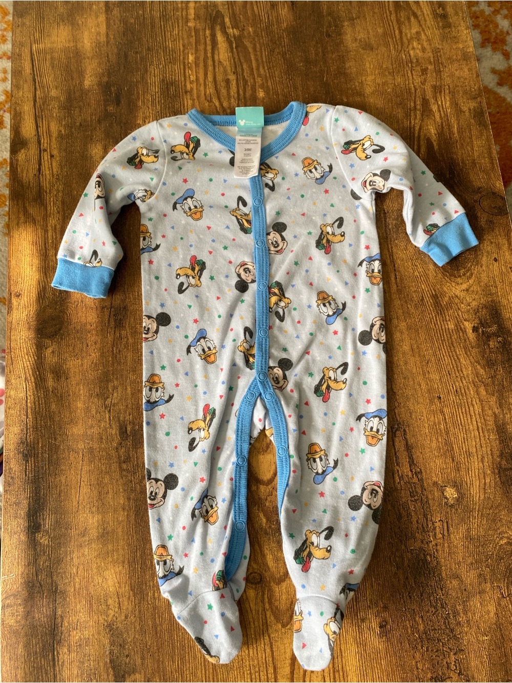 Disney Blue Mickey & Friends Footed One-Piece